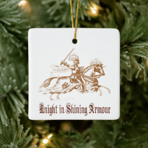 Ritter in glänzender Rüstensornament Keramikornament