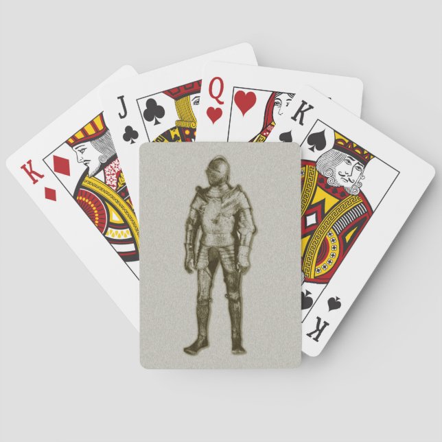 Ritter in leuchtenden Rüstungen spielen Karten Spielkarten (Rückseite)