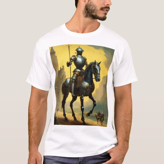 Ritter in leuchtender Rüstung: Vintager Krieger T-Shirt (Vorderseite)