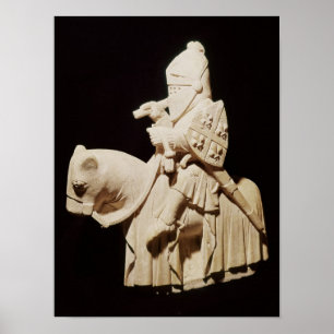 Ritter in Rüstung auf seinem Pferd Poster