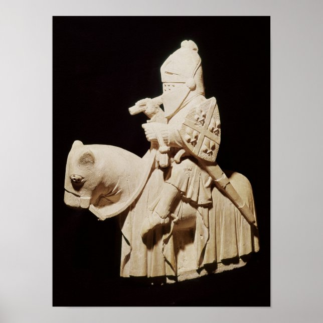 Ritter in Rüstung auf seinem Pferd Poster (Vorne)