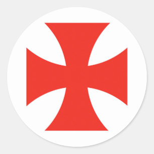 Ritter-Kreuz-Religionssymbol Maltas templar Runder Aufkleber