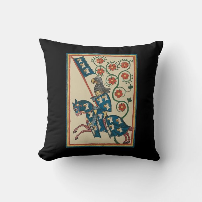 Ritter mit Adler Heraldry, Mittelalter des 14. Jah Kissen (Vorderseite)