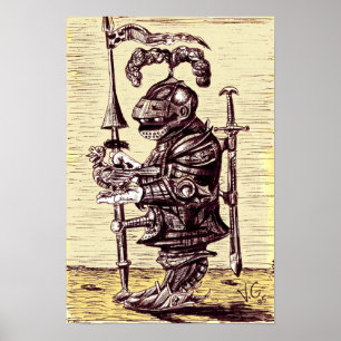 Ritter mit Taubenkunstposter Poster