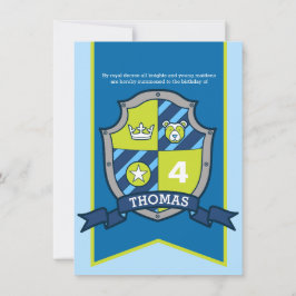 Ritter Mittelalterliche Schildkinder 4. Geburtstag Einladung