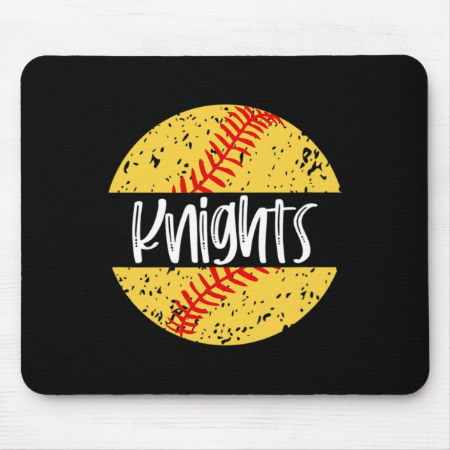 Ritter Softll Team Maskottchen Schulgeist Spieltag Mousepad (Vorne)