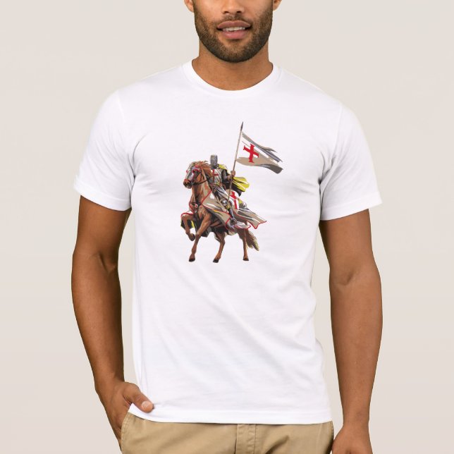 RITTER TEMPLAR AUF SEINEM PFERD T-Shirt (Vorderseite)