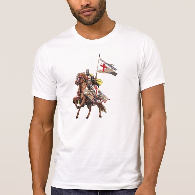 RITTER TEMPLAR AUF SEINEM PFERD T-Shirt (Vorderseite)