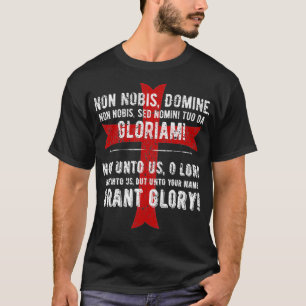 Ritter Templar bedrücktes Kreuz ohne Nobis Gloria T-Shirt
