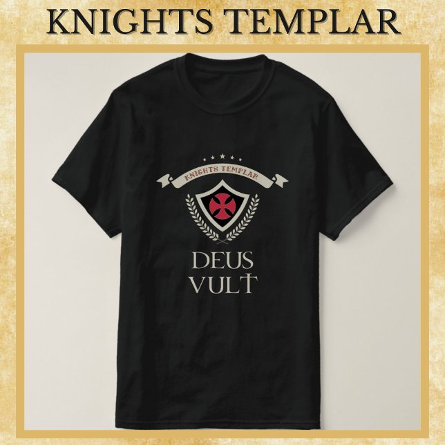 Ritter Templar DEUS VULT Mittelalter Krieger Gotte T-Shirt (Von Creator hochgeladen)