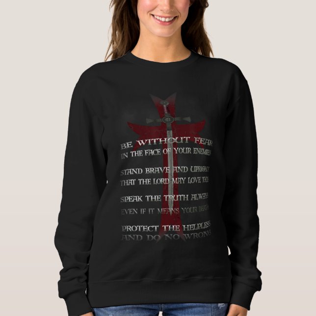 Ritter Templar Kreuzring Kreuzringreihenfolge bei Sweatshirt (Vorderseite)