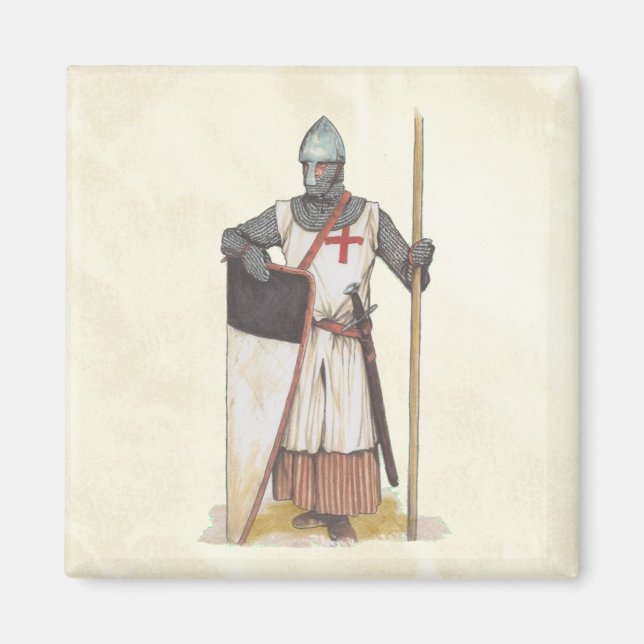 Ritter Templar mittelalterlicher Krieger Magnet (Vorne)