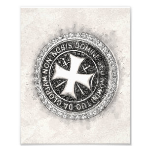 Ritter Templar Mittelalterliches Cross Siegel Cust Fotodruck