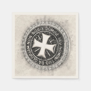 Ritter Templar Mittelalterliches Cross Siegel Cust Serviette
