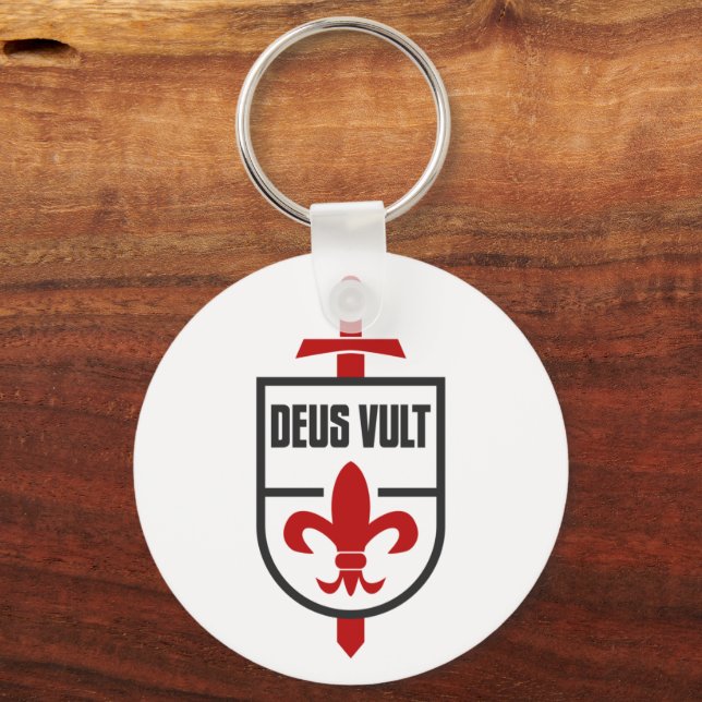 Ritter Templar MOTTO DEUS VULT Insignien Schlüsselanhänger (Vorderseite)