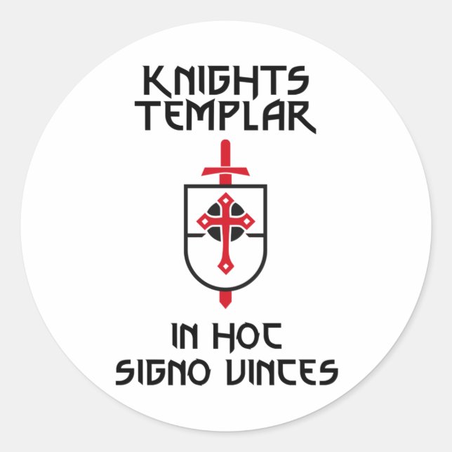 Ritter Templar MOTTO Insignien Runder Aufkleber (Vorderseite)