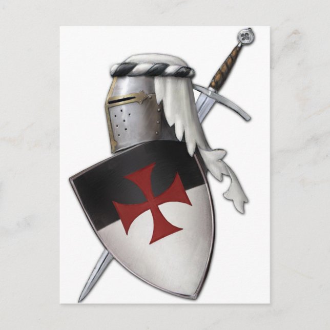 Ritter Templerschild Postkarte (Vorderseite)