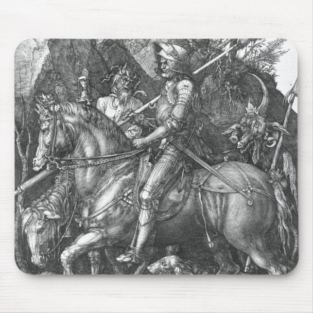 Ritter, Tod und der Teufel, 1513 (Stich) Mousepad (Vorne)