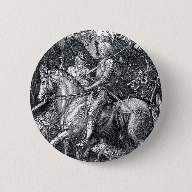 Ritter, Tod und der Teufel - Albrecht Dürer Button (Vorderseite)