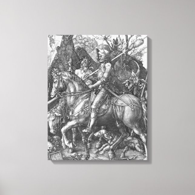 Ritter, Tod und Teufel, 1513 (Gravieren) Leinwanddruck (Vorderseite)