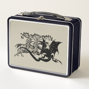 Ritter und Drache Metall-Lunchbox Metall Brotdose