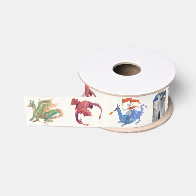 Ritter und Drache Ripsband (Spule)