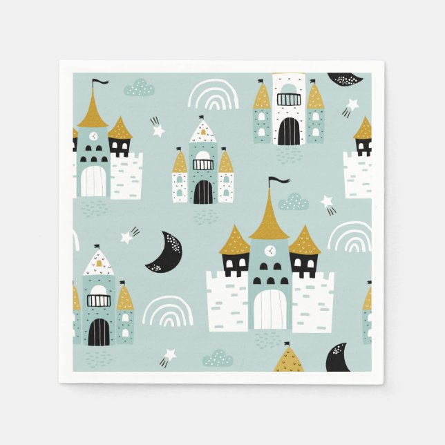 Ritter und Drachen | Mairytale Birthday Party Serviette (Vorderseite)