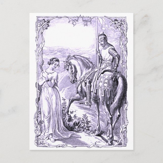 Ritter und Lady Postkarte (Vorderseite)