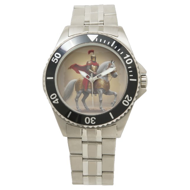 Ritter und Pferd Armbanduhr (Vorderseite)