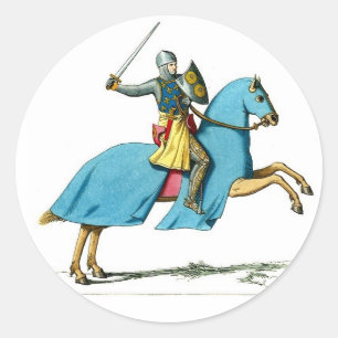 Ritter und Pferd Runder Aufkleber