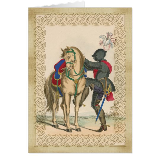 Ritter und Rüstung mit Pferdeanmerkungs-Karte Karte