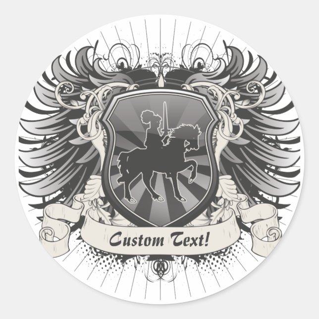 Ritter-Wappen Runder Aufkleber (Vorderseite)
