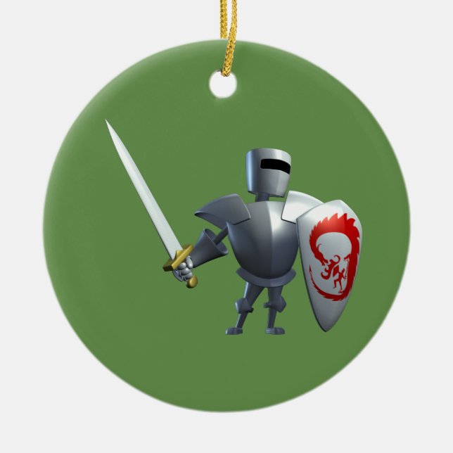 Ritter-Weihnachtsverzierung Keramik Ornament (Vorne)