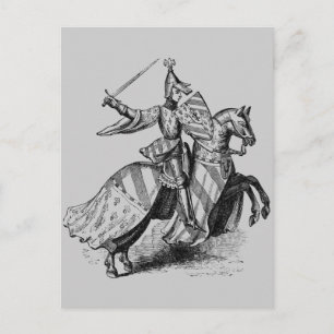 Ritter zu Pferd Postkarte