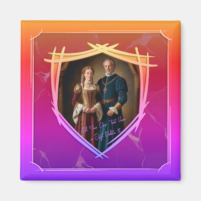 Rittermütze - mittelalterliches Geschenk Magnet (Vorne)