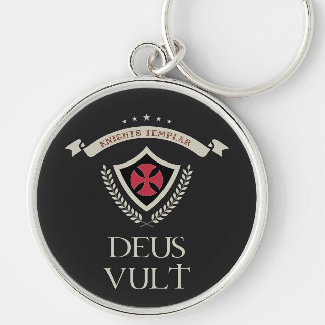 Ritterorden Templar MOTTO DEUS VULT Schlüsselanhänger (Vorne)