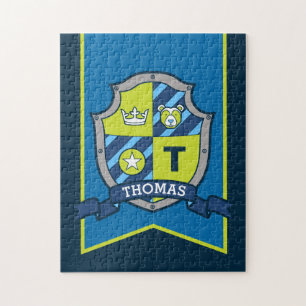 Ritterprinz Wappen personalisiert Bärenblau grün