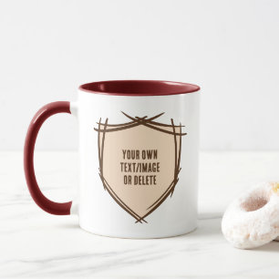 Ritterschild. Wappen. Abzeichen für die Sicherheit Tasse