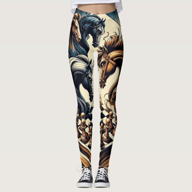 Ritterspiel - Schach trifft Fantasie Leggings (Vorderseite)