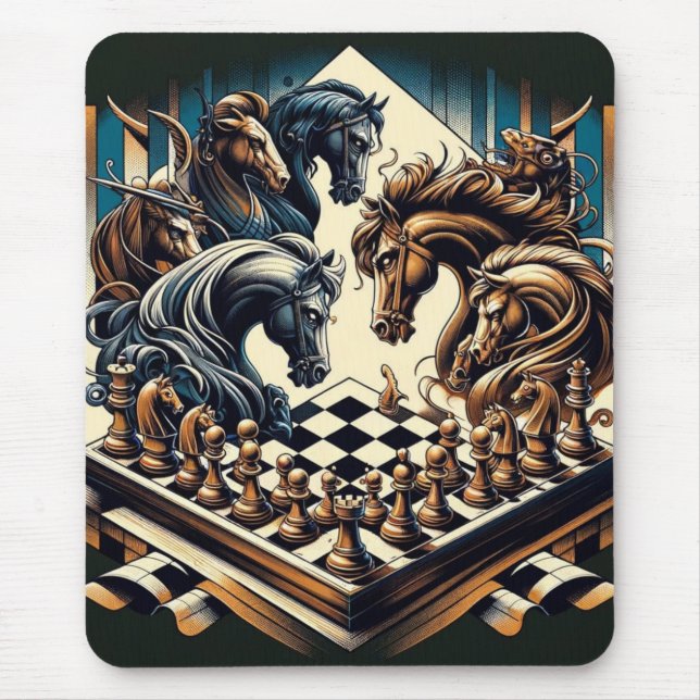 Ritterspiel - Schach trifft Fantasie Mousepad (Vorne)