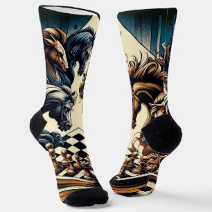 Ritterspiel - Schach trifft Fantasie Socken