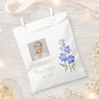 Rittersporn | Einfaches Foto-Trauer-Andenken-Samen Geschenktütchen