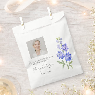 Rittersporn | Einfaches Foto-Trauer-Erinnerungssaa Geschenktütchen