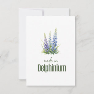 Rittersporn-Geburtsblumen-Flat-Dankeskarten Juli Dankeskarte