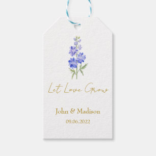 Rittersporn Lass Liebe wachsen Hochzeits Samen Geschenkanhänger