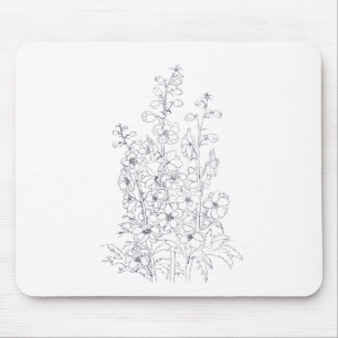 Rittersporn Zeichnung Mousepad