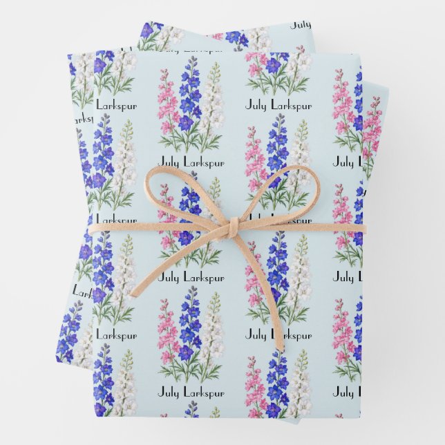 Ritterspornblumen im Juli Geschenkpapier Set (Beispiel)