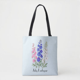 Ritterspornblumen im Juli Tasche