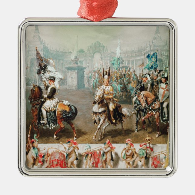 Ritterturnier Silbernes Ornament (Vorne)
