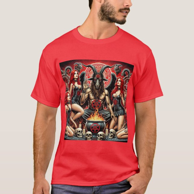 Ritual de Poder: La Ironía de Baphomet T-Shirt (Vorderseite)
